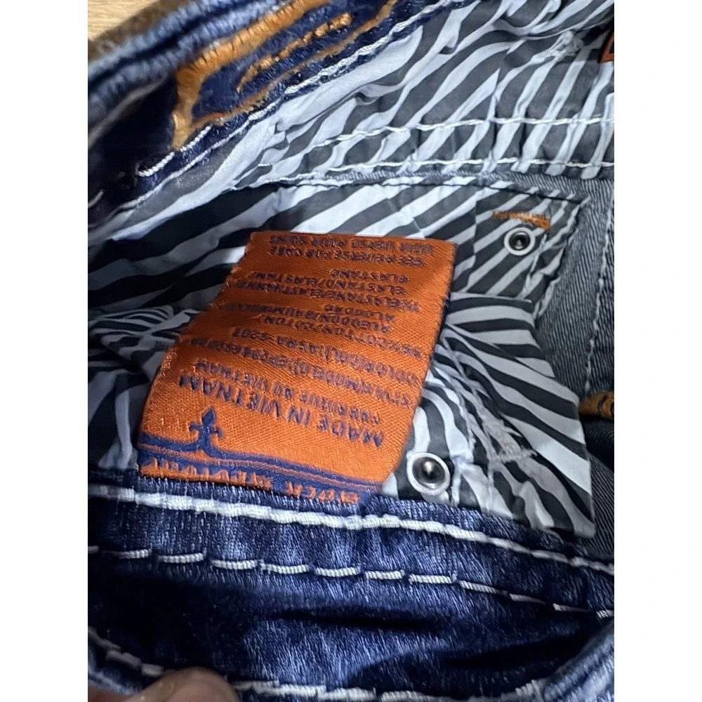 ROCK REVIVAL ASHA JEANS‎ SKINNY WOMENS 25 EMBELLISHED POCKETS 31 INSEAM